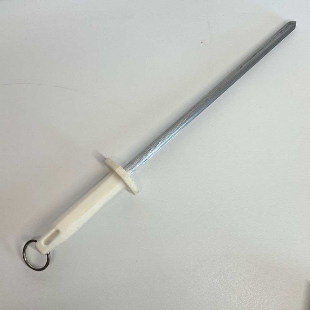 Mundial Sharpening Steel Honing Rod 12‎ Inch White Handle Professional Kitchen